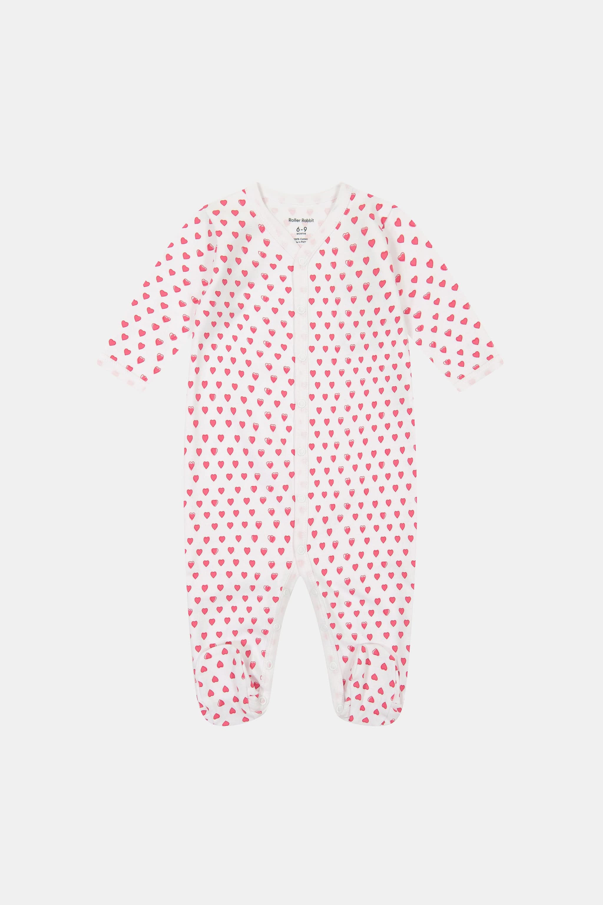 velour hearts footie