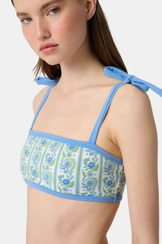 Roller Rabbit Blue Provencal Stripe Oceana Bikini Top