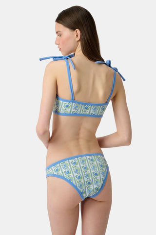 Roller Rabbit Blue Provencal Stripe Oceana Bikini Top
