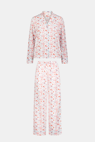 Roller Rabbit Pink Piggy Up Long Sleeve Polo Pajamas