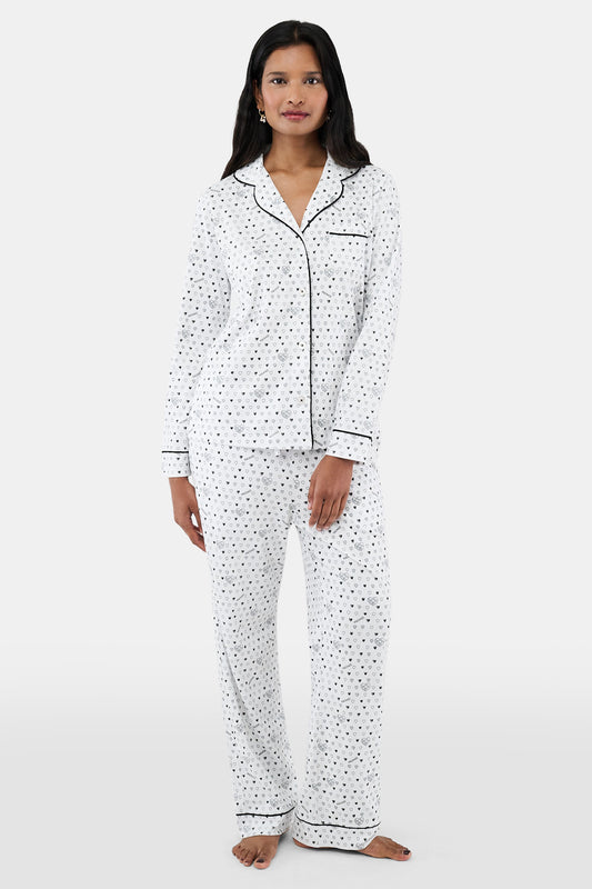 Quilted Hearts Long Sleeve Polo Pajamas view 2