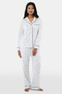 Roller Rabbit Black Quilted Hearts Long Sleeve Polo Pajamas