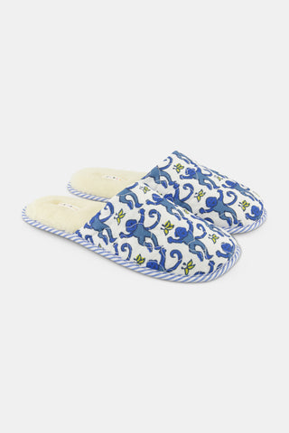 Monkey Quilted Slippers
