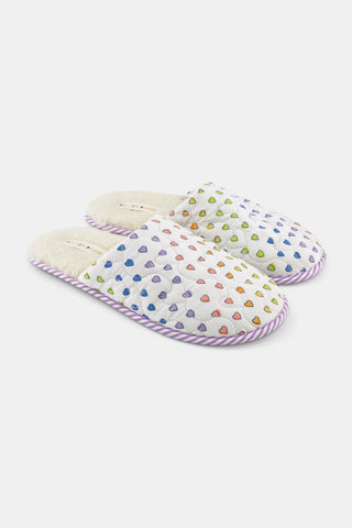 Disco Hearts Quilted Slippers
