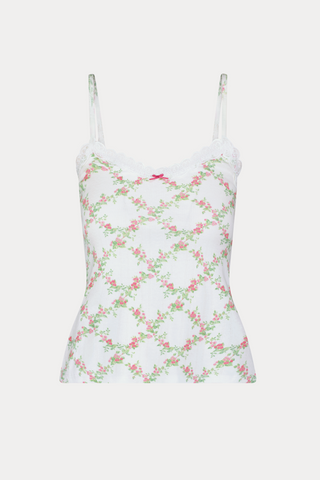 Roller Rabbit White Raspberry Garden Carmine Cami