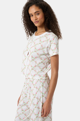 Roller Rabbit White Raspberry Garden Clara Cardigan