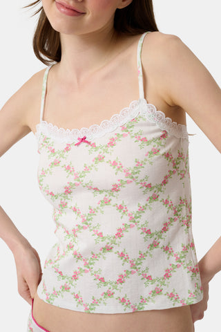 Roller Rabbit White Raspberry Garden Carmine Cami