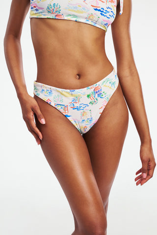 Pop Hearts/Riviera Wake Reversible Bikini Bottom