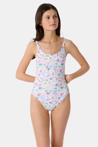 Roller Rabbit Pink Kids Camp RR Cora One Piece