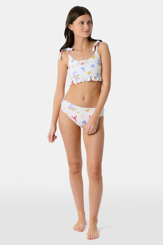 Roller Rabbit Red Kids Ruffle Catch Of The Day Cora Bikini