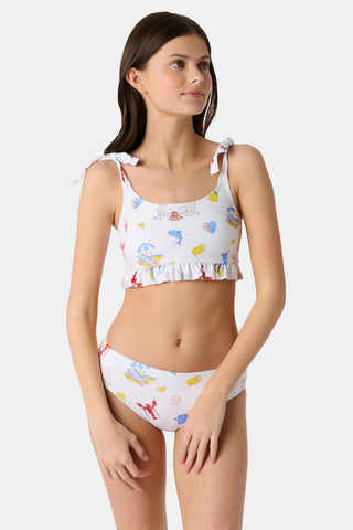 Roller Rabbit Red Kids Ruffle Catch Of The Day Cora Bikini