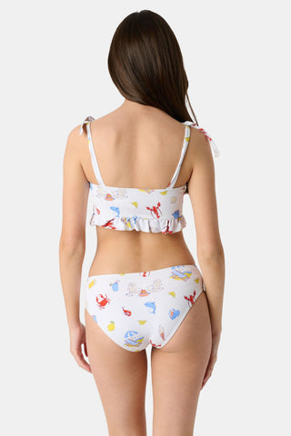 Roller Rabbit Red Kids Ruffle Catch Of The Day Cora Bikini