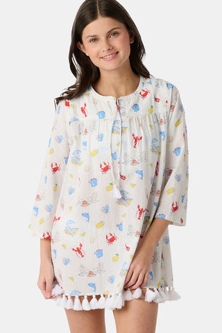 Roller Rabbit Red Kids Catch Of The Day Serafina Tunic