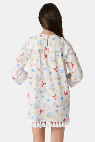 Roller Rabbit Red Kids Catch Of The Day Serafina Tunic