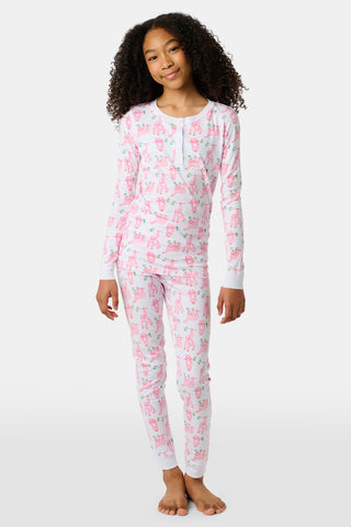 Roller Rabbit Pink Kids Sleepy Sloth Pajamas