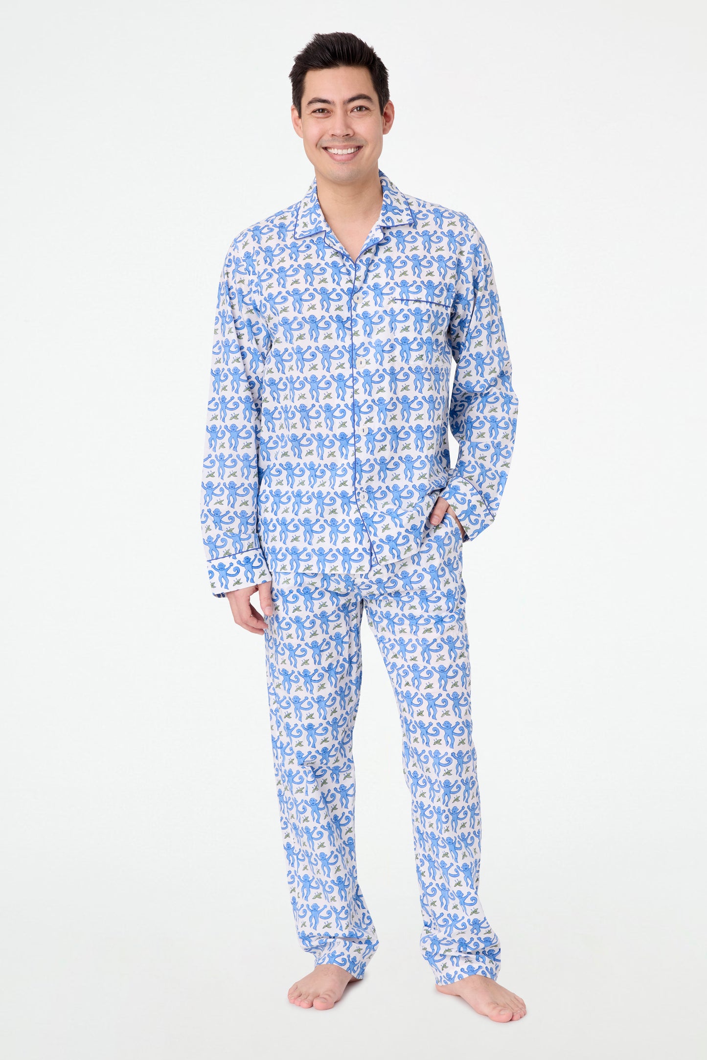 Roller Rabbit Men's Blue Monkey Loungewear Set