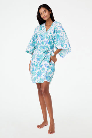 Roller Rabbit Turquoise Amanda Kimono