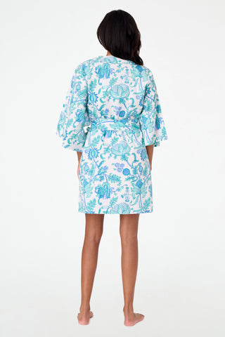 Roller Rabbit Turquoise Amanda Kimono
