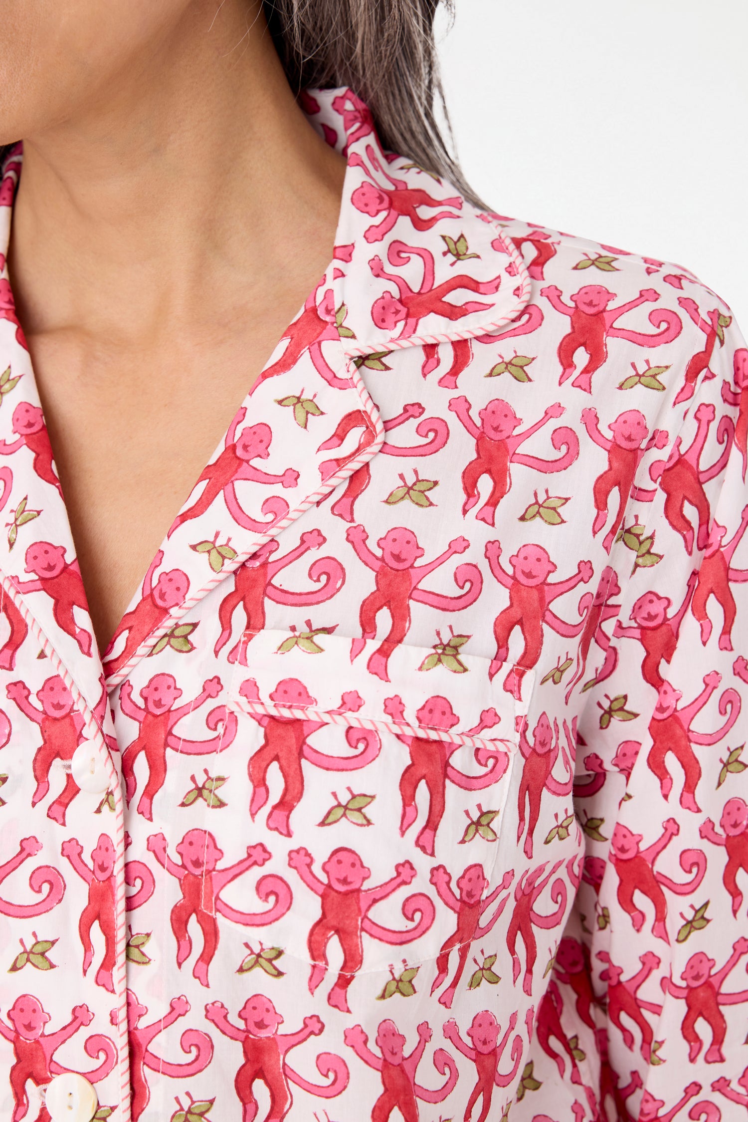 Roller Rabbit Pink Monkey Loungewear