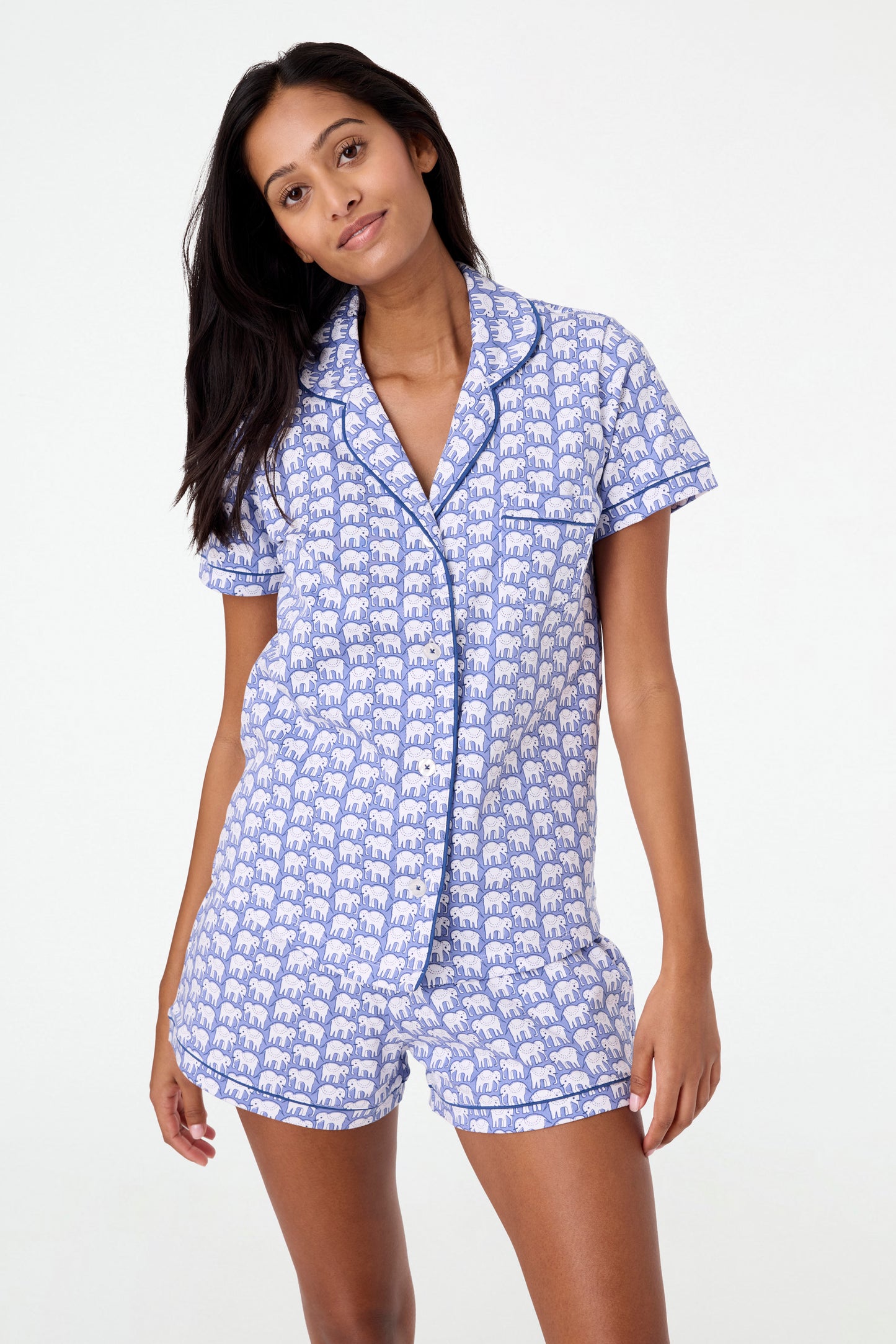 Roller Rabbit Blue Hathi Polo Pajamas