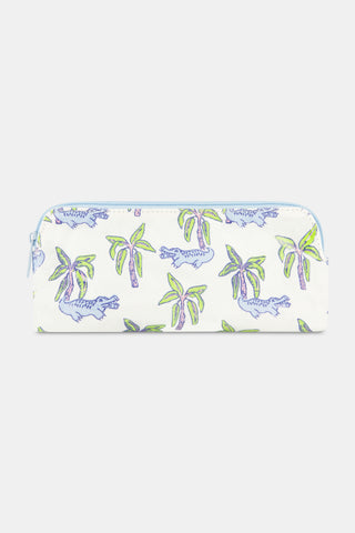 Roller Rabbit Blue Snappy Palms Makeup Bag