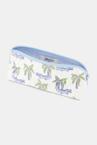 Roller Rabbit Blue Snappy Palms Makeup Bag
