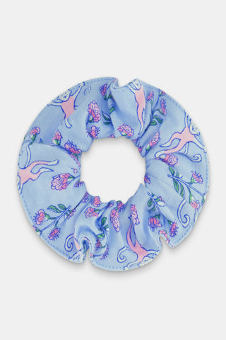 Roller Rabbit Blue Rosa Ditsy Monkey Scrunchie