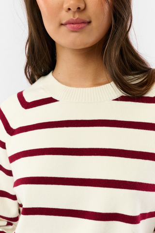 Roller Rabbit Cream/Merlot Stripe Brittany Sweater