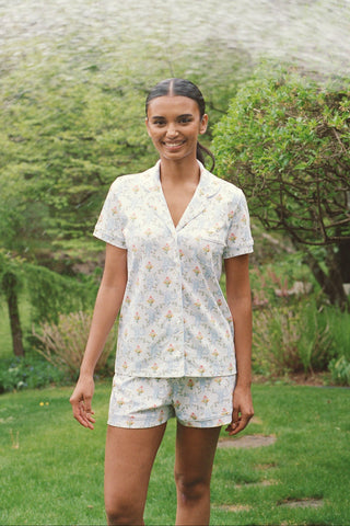 Roller Rabbit x Hill House Floral Monkey Trellis Polo Pajamas