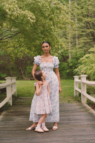 Roller Rabbit x Hill House Blue Sherwood Forrest Monkey Scarlett Nap Dress