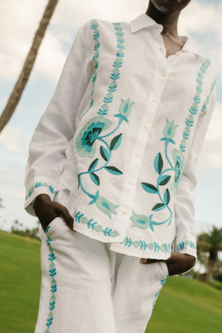 Avallon Embroidery Boyfriend Shirt