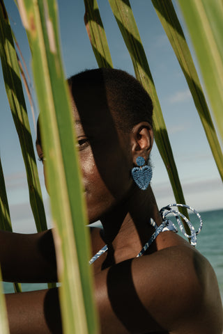 Rattan Heart Earring