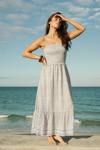 Roller Rabbit White Naolin Fish Border Briar Dress