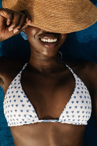 Roller Rabbit Blue Monkey/Hearts Serena Bikini Top