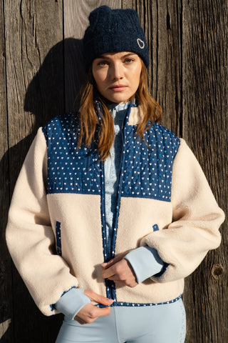 Roller Rabbit Navy Pop Hearts Marina Fleece Jacket