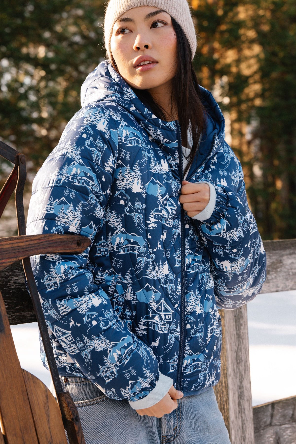 Ski Toile Reversible Puffer Jacket – Roller Rabbit
