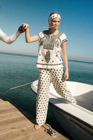 Roller Rabbit Olive Polka Dot Kaylee Pant