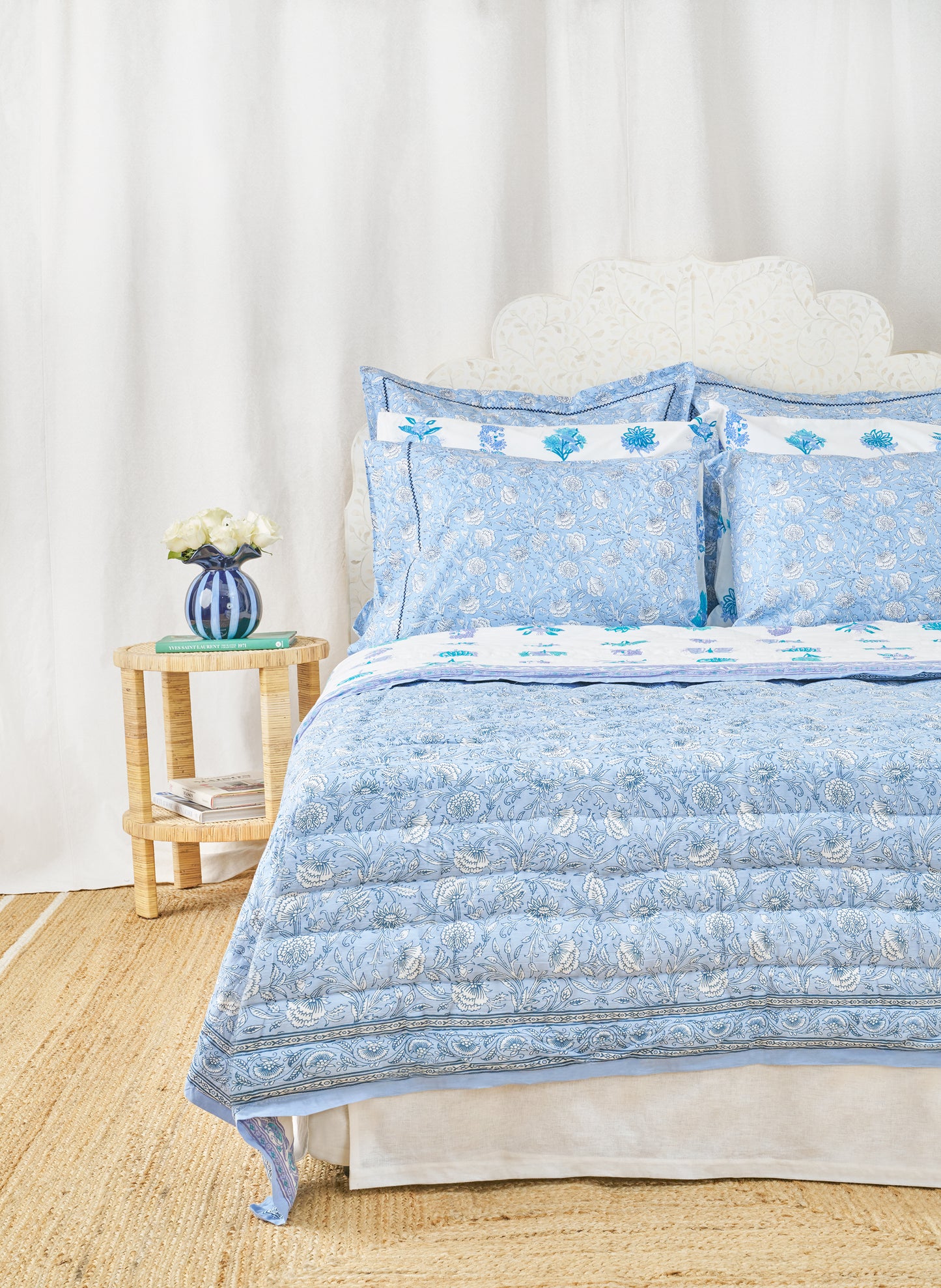 Roller Rabbit Larissa Pillowcase Set Blue