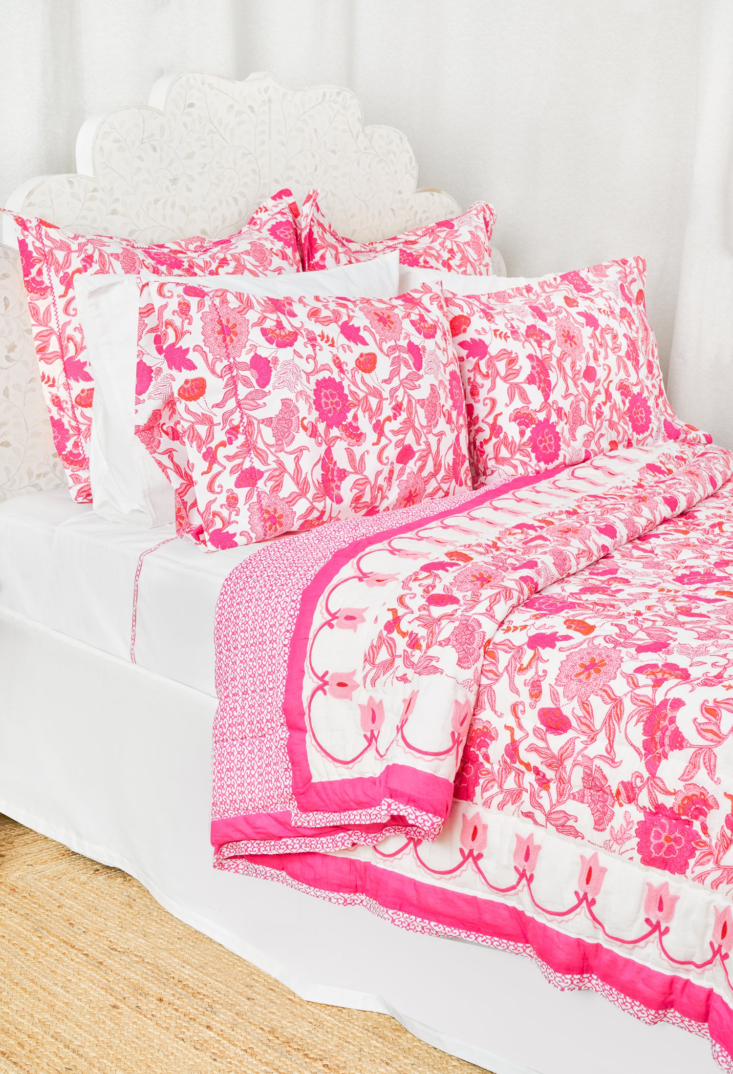 Roller Rabbit Magenta Botanica Pillowcase Set