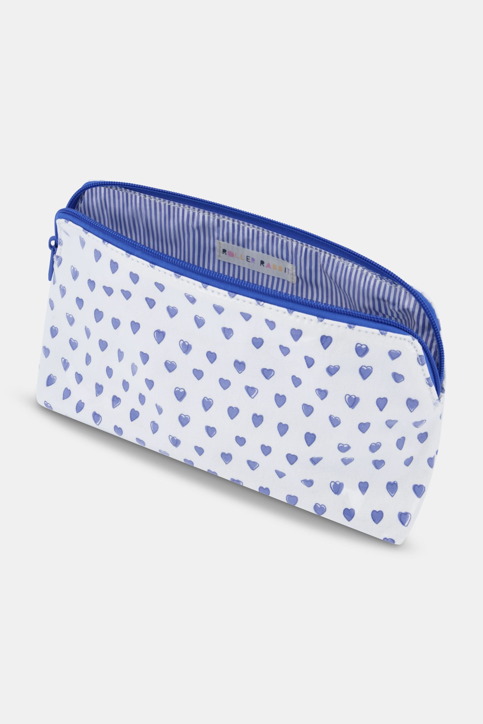 Hearts Makeup Bag| Roller Rabbit BLUE / L