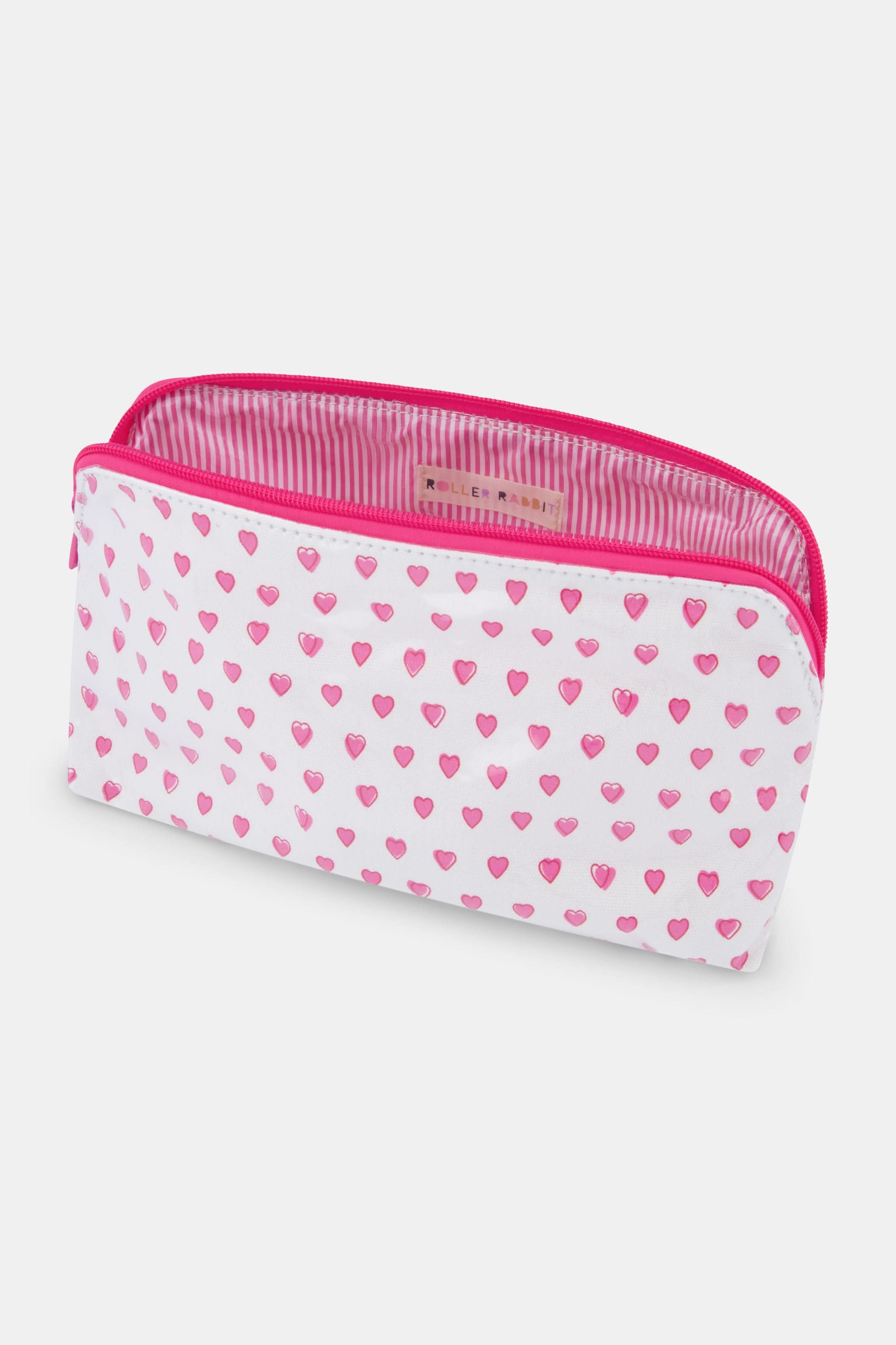 blueis travel cosmetic bag case heart print makeup Roller Rabbit Hearts Makeup Bag in Pink, Large, Cotton