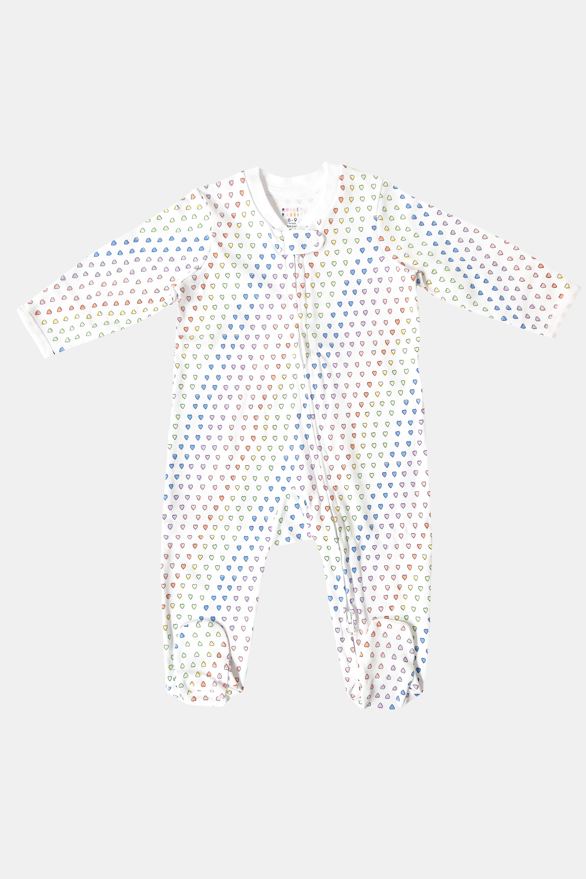 Infant Disco Hearts Zipper Footie Roller Rabbit