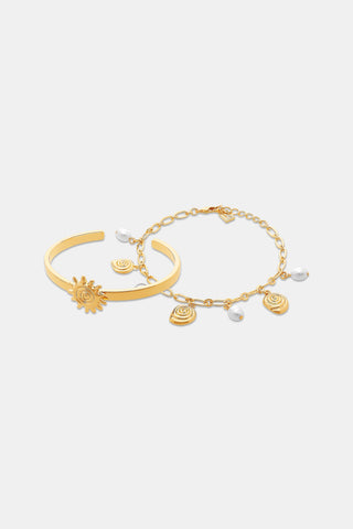 Roller Rabbit Gold Sun Charms Citra Bracelet Stack