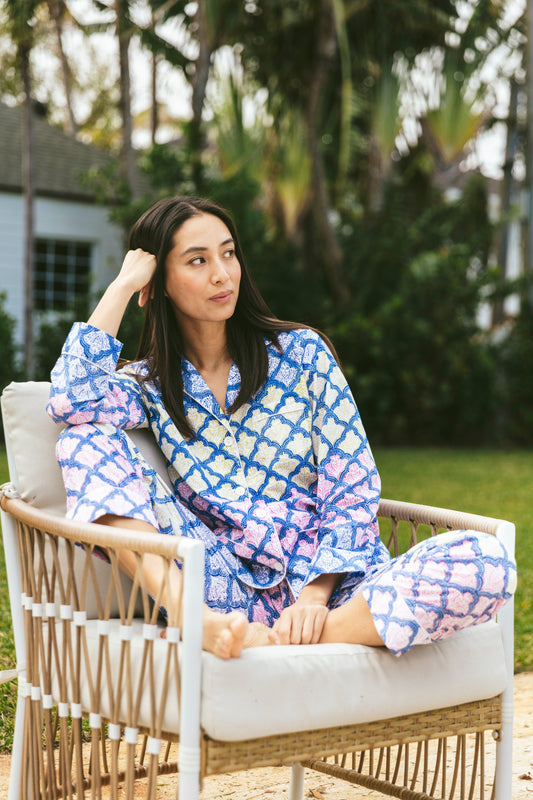 S, NEW Lucky Brand Women's 3 Piece Short Lounge Set  Blue Pyjama Set,  Shirt, Tank, nwt - Lucky Brand – Buttons & Beans Co.