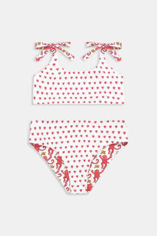 Kids Monkey/Hearts Reversible Cora Bikini