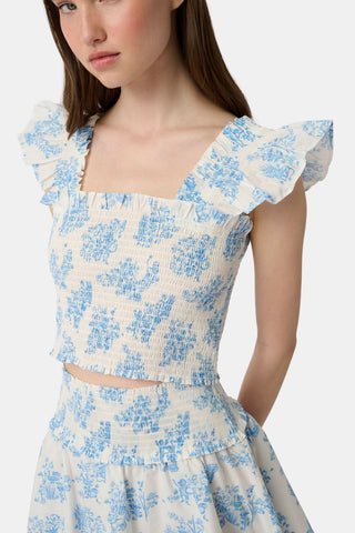 Roller Rabbit x Hill House Sherwood Forrest Monkey Cropped Paz Top