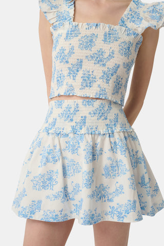 Roller Rabbit x Hill House Blue Sherwood Forrest Monkey Delphine Mini Nap Skirt