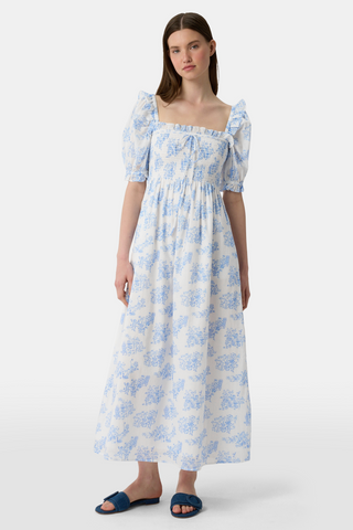 Roller Rabbit x Hill House Blue Sherwood Forrest Monkey Scarlett Nap Dress