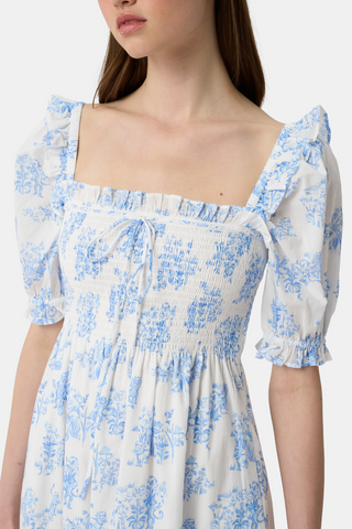 Roller Rabbit x Hill House Blue Sherwood Forrest Monkey Scarlett Nap Dress