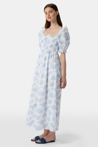 Roller Rabbit x Hill House Blue Sherwood Forrest Monkey Scarlett Nap Dress